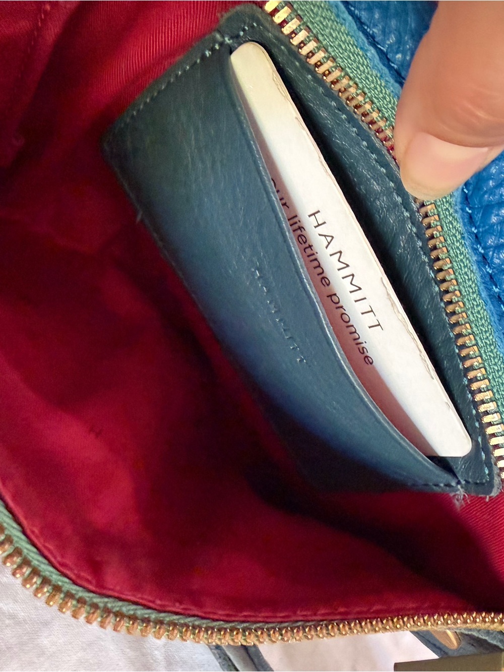 Hammitt Montana Small Toluca Blue Leather Crossbody Bag brushed Gold hardware - Picture 5 of 10